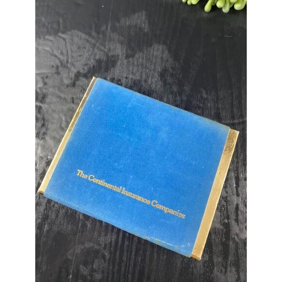 Vintage Continental Insurance Companies Playing Cards In Blue Velvet Box Complet - Picture 4 of 4
